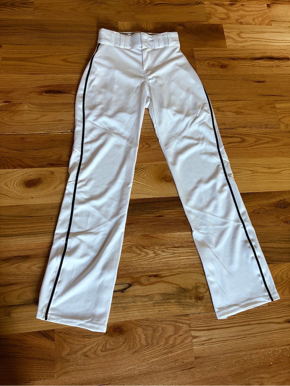 White Men’s Athletic Pants with Black Side Stripe